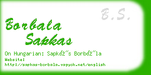 borbala sapkas business card